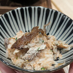 たつの申し子 - 鯖と明太子の土鍋ご飯