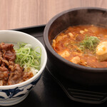 カルビ丼とスン豆腐専門店 韓丼 - お好きなスン豆腐 お好きなミニ丼のお得セット ￥990～