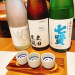 日本酒食堂 吟乃灯 - 日本酒３種飲み比べ