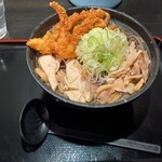 肉そば 藤七 - 肉そば大げそ天トッピング1060円