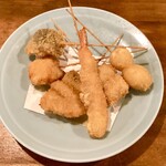 海然・鳥然 - 串揚げ六種盛り