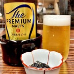 利久庵 - 20250517サントリー ザ・プレミアム・モルツ 中瓶869円・お通し55円