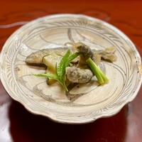赤坂とゝや魚新 - 先付：稚鮎の南蛮漬け