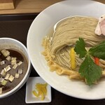 めん処 きよ洲 - 貝汁昆布水の芳醇つけ麺1200円税込大盛り！