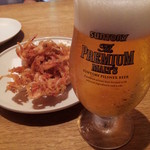 紬山荘 - 桜海老とビール２０１４，８昼