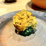 鮨 三心 - ⑱ 天草の紫雲丹 すじ青海苔