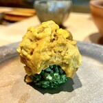 鮨 三心 - ⑱ 天草の紫雲丹 すじ青海苔