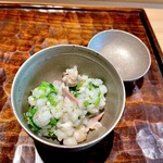 鮨 三心 - ①蛤と菜の花のリゾット 滋賀県ニホンバレ