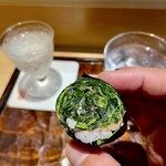 鮨 三心 - ⑤梶谷農園ハーブ巻き
