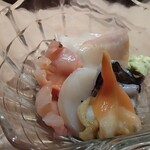すしやのたい悟 - 貝盛り合わせ（青柳、赤貝＆紐、北寄貝、平貝、鳥貝)全員