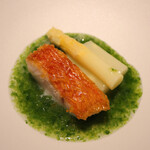 KINO_ - 金目鯛の鱗焼き、蛤から出汁をとった浜名湖の青海苔スープ