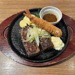デニーズ - 料理写真:BEEFハンバーグステーキ&海老フライ〜和風ソース〜