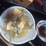 御幸荘花結び - 穴子、牛蒡、京ネギ、三つ葉などを玉子にとじて