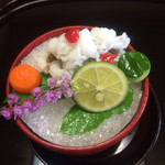 御幸荘花結び - 出会いの一皿は酢橘と梅肉ですっきり爽やか