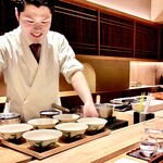 炎水 - 先付けの用意が始まりました♫