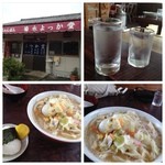 よっか堂 - 以前から気になっていたお店。大盛りチャンポンは娘とシェア。(^O^)／