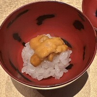 白金台こばやし - 長崎　大村湾　ムラサキ雲丹　飯蒸し