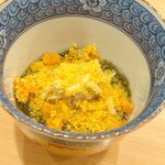 貴山 - モズクと渡り蟹の酢の物です