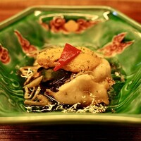 和田倉 - 福良鮑 白芋茎 金時草 万願寺唐辛子 雲丹 新蓴菜 美味出汁ゼリー 振り柚子