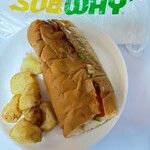 サブウェイ - 自宅に持って帰ってきたら、注文したときに焼いていただいたため、こんな無残な形になってしまった、それでもおいしい！