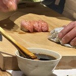 鮨 起承転結 - 一品ずつ、紫で味を整えてから。一品一品が起承転結♡