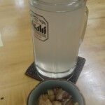 みさき庵 - 麦焼酎のそば湯割りとお通し