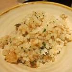 神保町 傳 - 26年8月　揚げ大穴子御飯　取り分けて