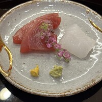 天ぷら 車 - 鰹漬け　アオリイカ　お造り