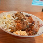 ラーメン鷹の目 - まぜそば ミニ 麺量 150g にんにく アブラ