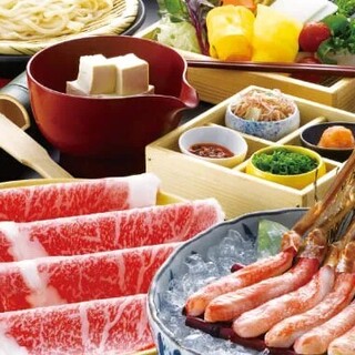 【名物】かにと牛しゃぶコース