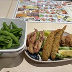 函館 まるかつ水産 - ししゃもフライが美味しかった。