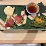 串揚げ タケナカ - 卵焼き　茶そばカラスミのせ　