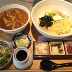 あさひや - カレー丼(Lサイズ)と冷やしたぬきそば(Lサイズ)