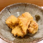穴子料理と地酒 浅草 川井 - 奥久慈軍鶏もも肉と胸肉の天麩羅