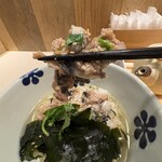 だし茶漬けえん - 三陸産いわしの胡麻醤油とわかめの出汁茶漬け　いわし