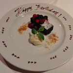 ベンジャミンステーキハウス - ガトーショコラ（誕生日プレート）