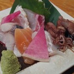 府中日本酒バルTOKUTOUSEKI - お通し510円にスタンプカード500円でこの刺盛