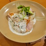 長原バル Co-Lab - 美桜鶏のコンフィタラゴンのクリームソース