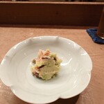 花いち - 海老と椎茸の豆打ち和え