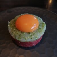 焼肉うしごろ 銀座並木通り店 - 白海老と赤身のユッケ