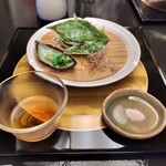 おやど瑞月 - 凌ぎ（稲庭うどん、明日葉）