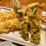 手打蕎麦 ふじや - 大海老と季節野菜の天もり
