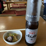 十一丁目茶屋 - 瓶ビール(小)とつまみ(竹の子)であとはケーブルカーで降りましょう☆