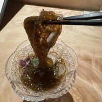 鮨 若尊 - 沖縄のもずく酢、箸上げ