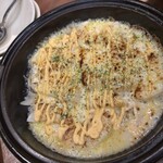 水天宮前のやきとり屋さん - 山芋の明太子チーズ焼！和風のつまみが多い中、変化をつけるのに最適！間違いなく、酒に合う！！！山芋のシャキシャキ感がいい！