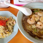 龍宝 - エビソバ＋半チャーハン