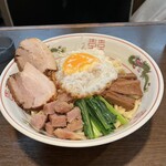 汁なし専門 男のLL - 汁なしロース600gで煮豚ＷとメンマＷと小松菜です。