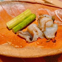 銀座 結絆 - 焼き鳥貝とアスパラガス