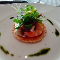 パノラミックレストラン ル・ノルマンディ - .....前菜　魚介のタブーレ（トマト風味クスクス）.....