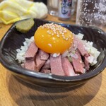 もつ焼 かど - ハツ刺しユッケ